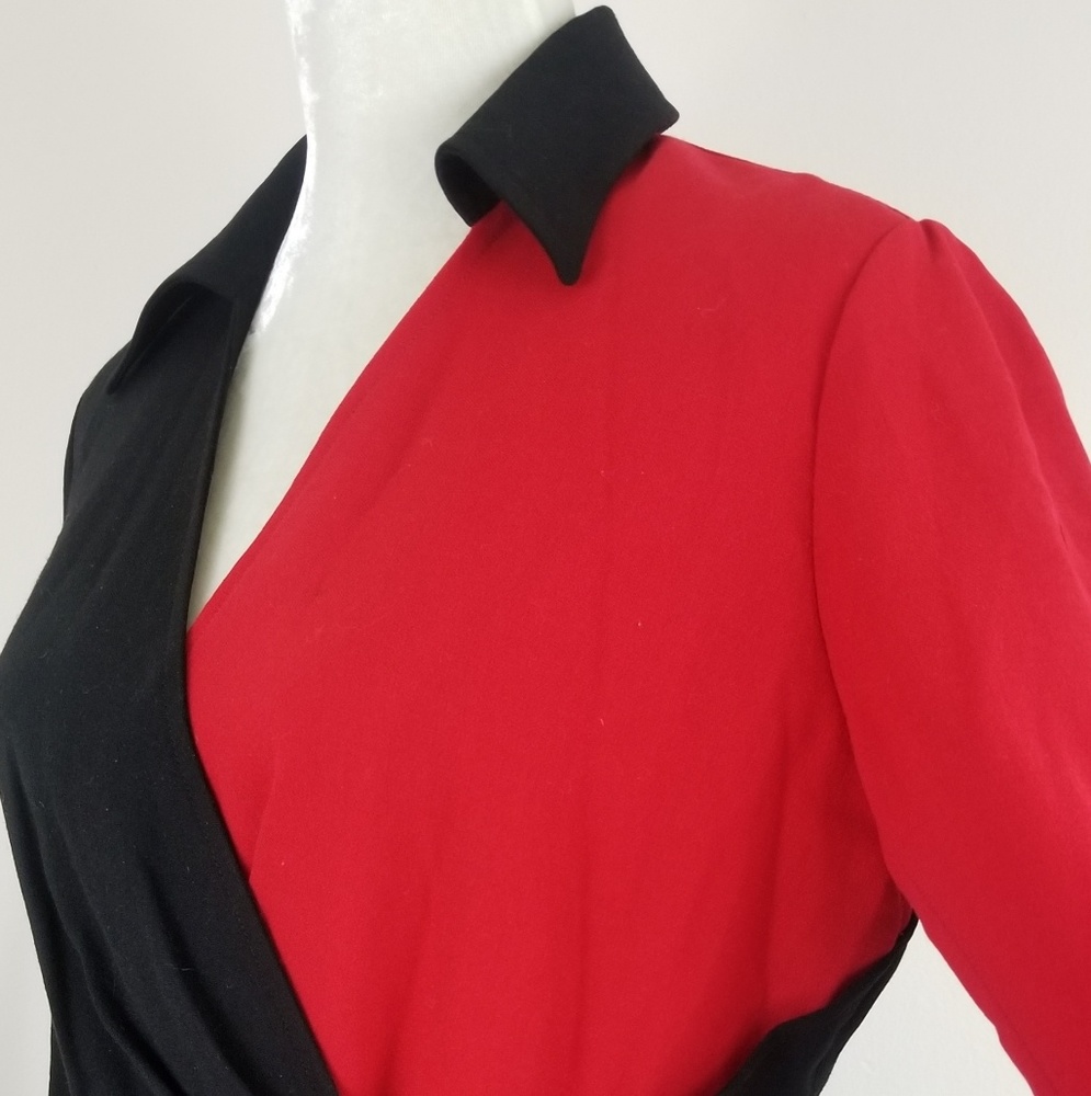VTG Thierry Mugler Couture Colorblock Wrap Dress - Picture 4 of 8